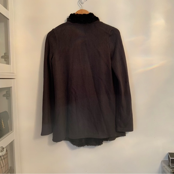 Jack By BB Dakota Sweater Jacket Grey Faux Fur Size S - Picture 3 of 8